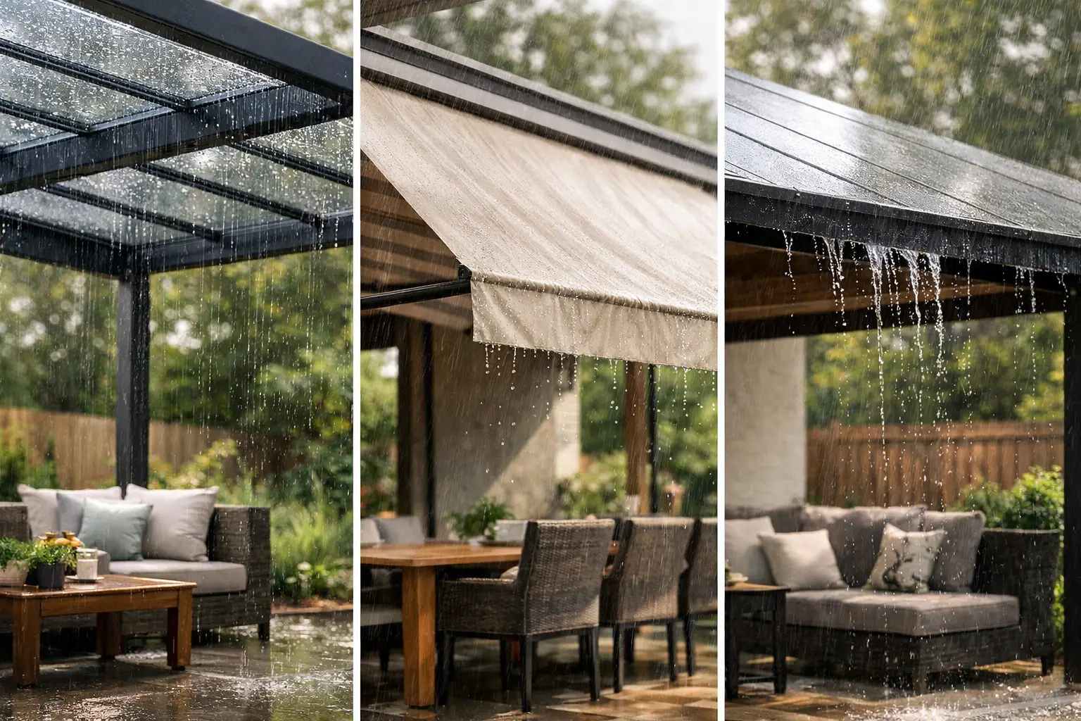 Cubiertas para patios de lluvia: cuál elegir