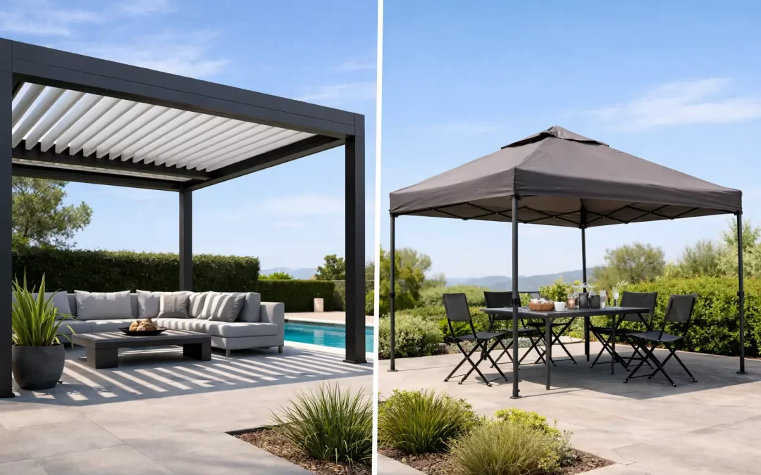 Pérgola bioclimática vs pérgola plegable