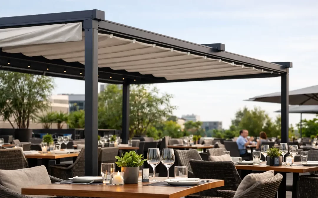 Pérgolas plegables para restaurantes: qué elegir