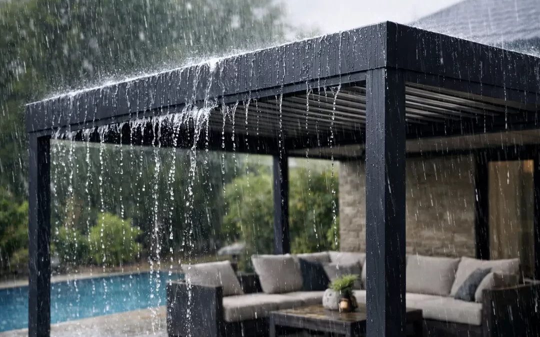 Qué pérgola soporta lluvia fuerte