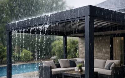 Qué pérgola soporta lluvia fuerte