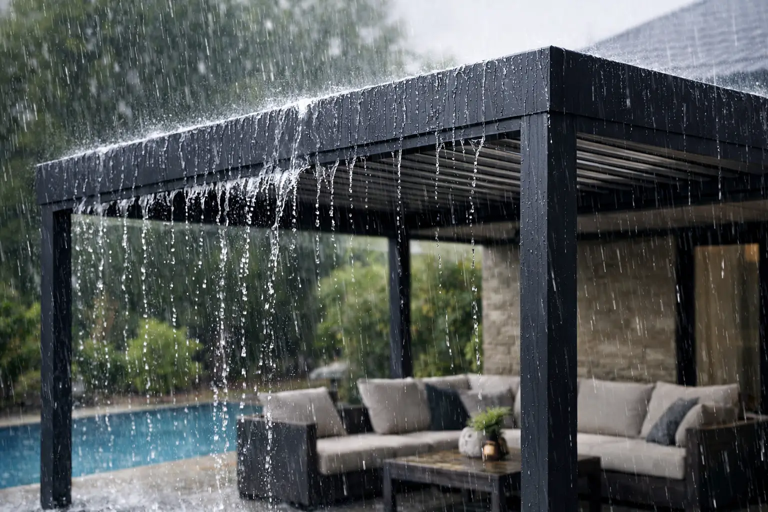 Qué pérgola soporta lluvia fuerte Qué pérgola soporta lluvia fuerte