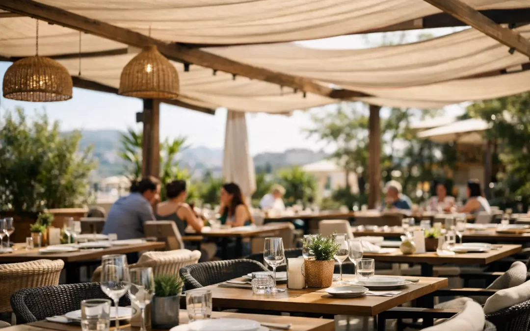 Caso real de terraza de restaurante sombreada
